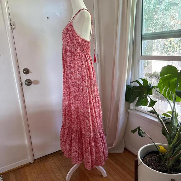 Zara Pink and white maxi dress with adjustable straps - Picture 2 of 5